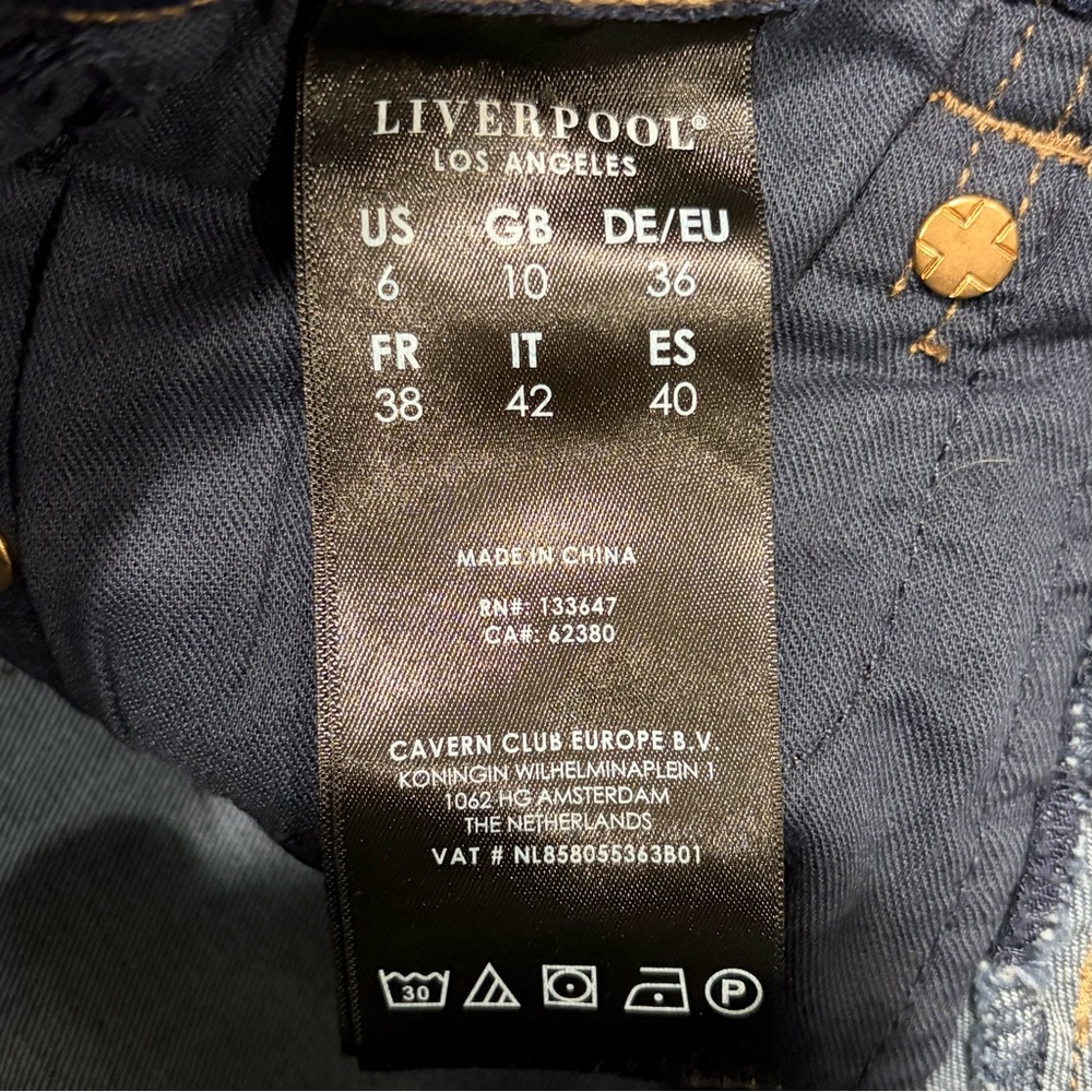 Liverpool "The Slim" Dark Blue Denim Jeans (6/28) - Picture 8 of 11